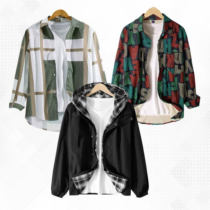 Velvet Letter Print Lapel Loose Long Sleeve Shirts Pack