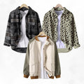 Mens Cotton Vintage Ethnic Print Lapel Casual Shirts Pack