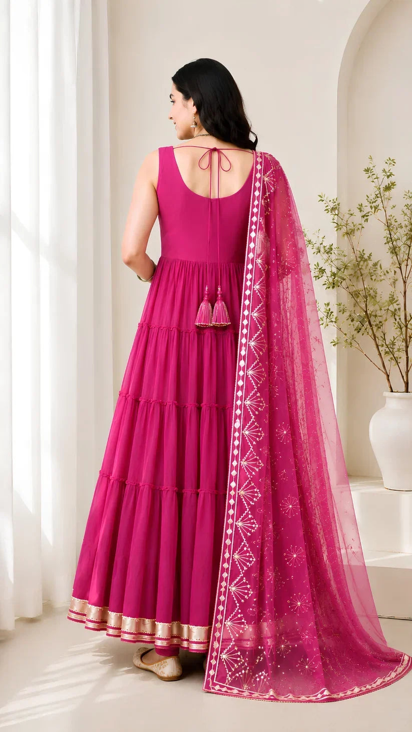 Women’s Elegant Long Kurta & Embroidered Dupatta Set