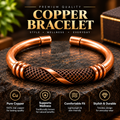 Handcrafted Copper Cuff with Woven Design Protection Bracelet Buy 1 Get 1 Free