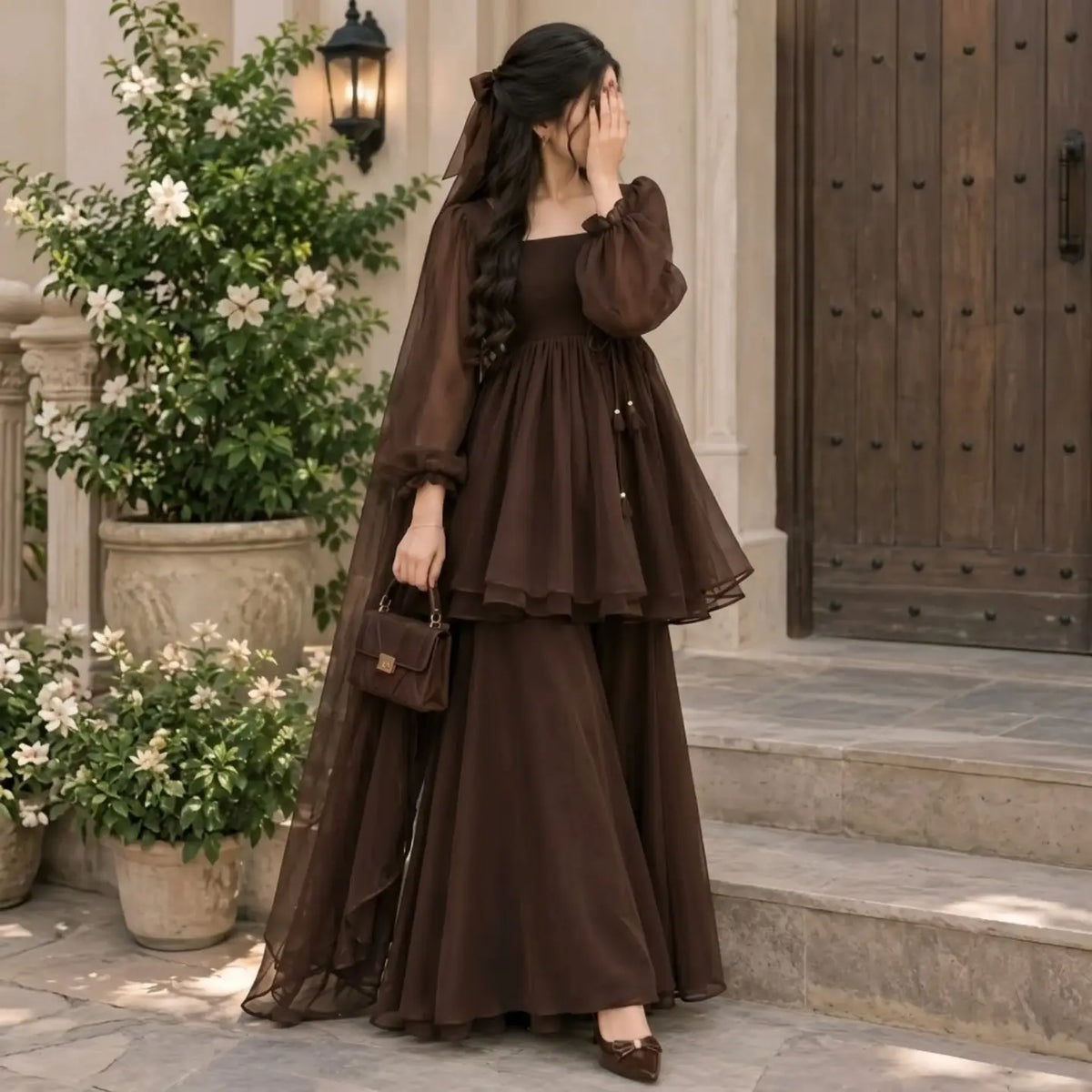 Women’s Elegant Long Kurta & Embroidered Dupatta Set