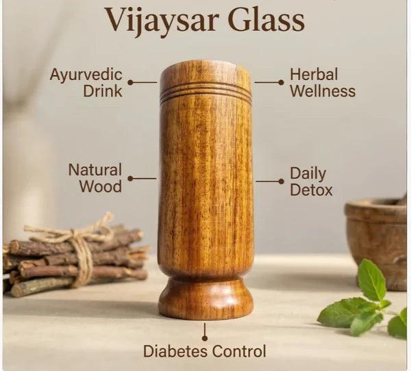 Ayurvedic Sugar Control Wood Glass  – 100% Natural Sugar Balance Tumbler 🩺Buy 1 Get 1 Free