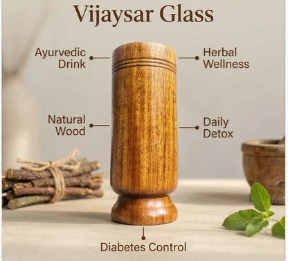 Ayurvedic Sugar Control Wood Glass  – 100% Natural Sugar Balance Tumbler 🩺Buy 1 Get 1 Free