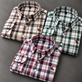 Pack of 3 Men's Premium Plaid Shirts – Tan, Green & Burgundy