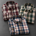 Pack of 3 Men's Classic Plaid Shirts – Burgundy, Green & Blue