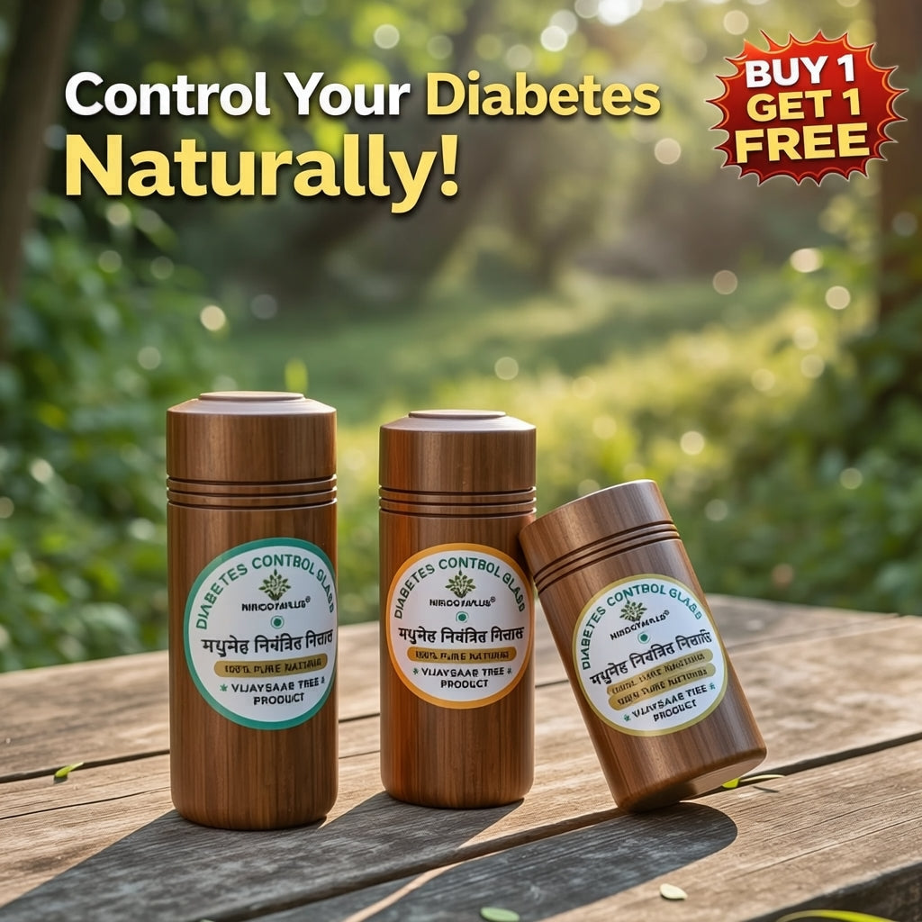 Ayurvedic Sugar Control Wood Glass  – 100% Natural Sugar Balance Tumbler 🩺Buy 1 Get 1 Free