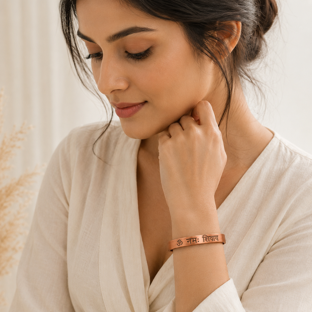 Handcrafted Om Namah Shivaya Copper Bracelet Buy 1 Get 1 Free