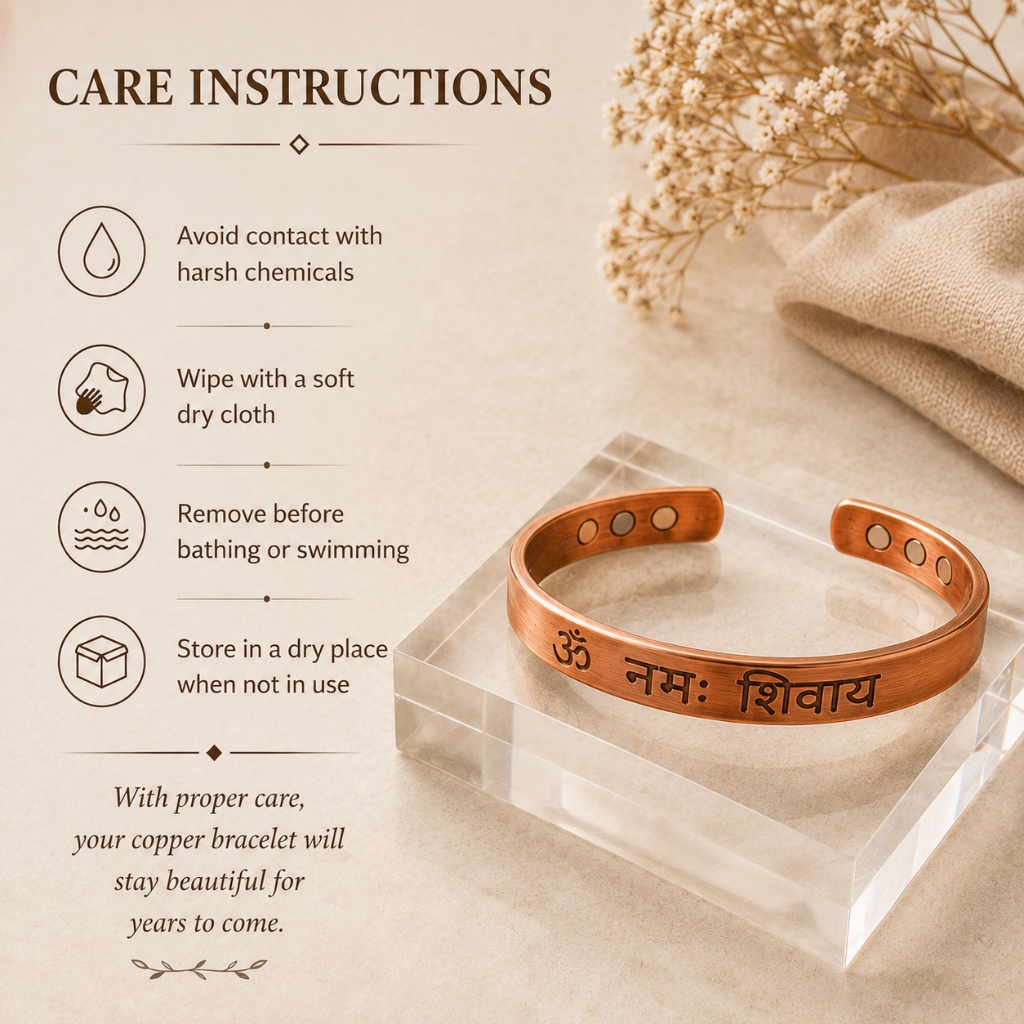 Handcrafted Om Namah Shivaya Copper Bracelet Buy 1 Get 1 Free