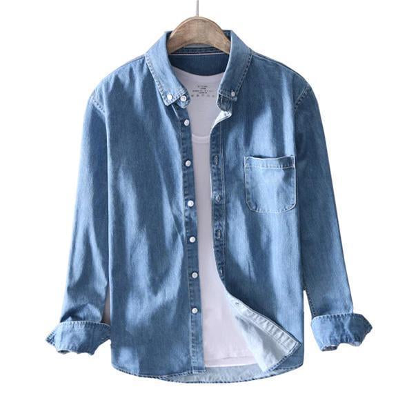Combo Of Solid Long Sleeve Tops Man High Quality Blue Shirt