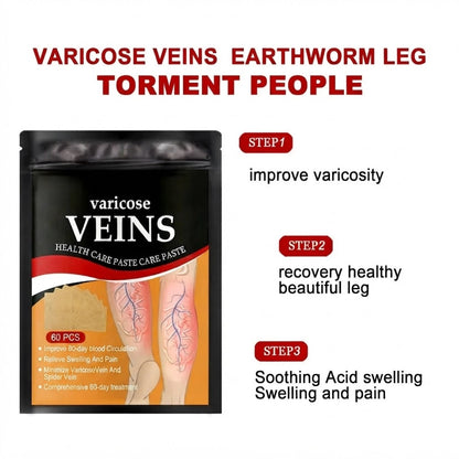 HerbPatch™ Varicose Veins Health Care Paste | Pain Relief & Blood Circulation Support (Pack of 60) Buy 1 Get 1 Free