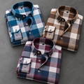 Men's Plaid Shirt Combo – Pack of 3 | Blue, Brown & Burgundy | Classic Full-Sleeve Casual Shirts