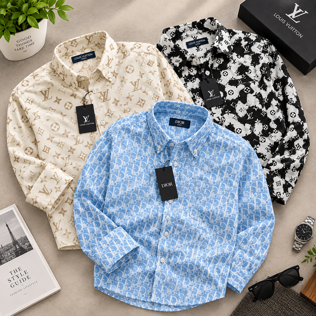 Essential Cotton Casual Shirt for Men (Pack of 3)