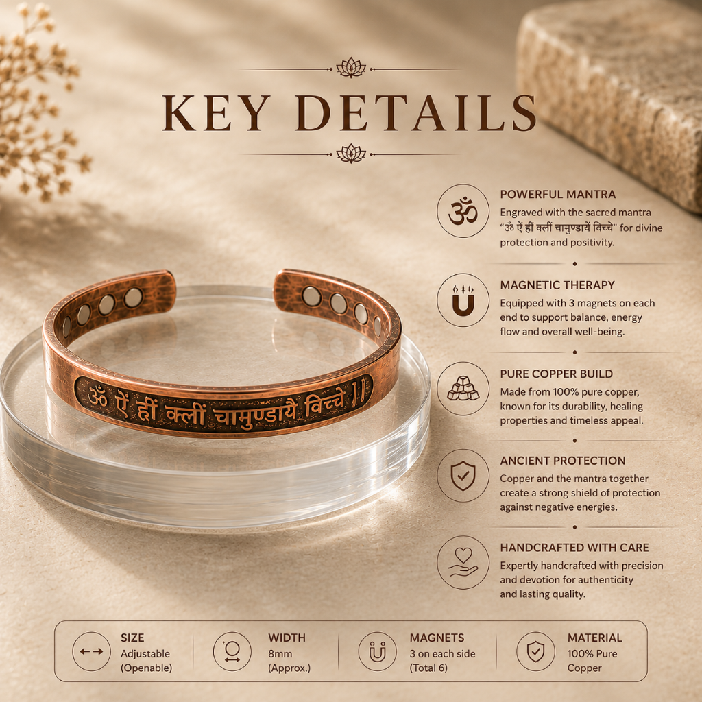 Chamunda Kavach Pure Copper Bracelet Buy 1 Get 1 Free