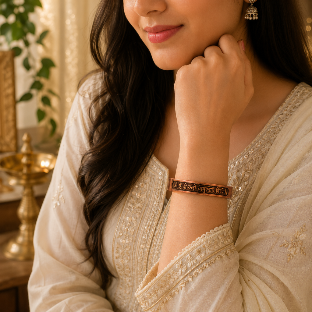 Chamunda Kavach Pure Copper Bracelet Buy 1 Get 1 Free